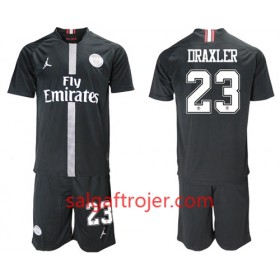Paris Saint Germain Fodboldtrøjer Draxler 23 Jodan Sort Børn 3. sæt 2018/19 Kort ærmer